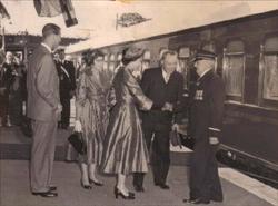 Bulli Station Master Jack Henson meets Queen Elizabeth II at Bulli Railway Station