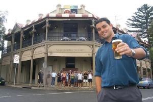 Balgownie pub's publican in 1995, Joel Jarvis celebrates 100 years of trading.